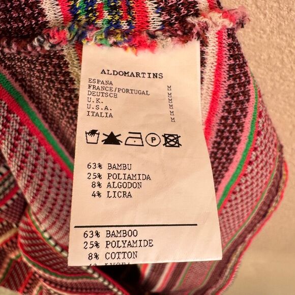 Anthropologie Aldo Martins Alice Stripe Knit Dress Womens Medium Pink Red Ruffle - Picture 9 of 15